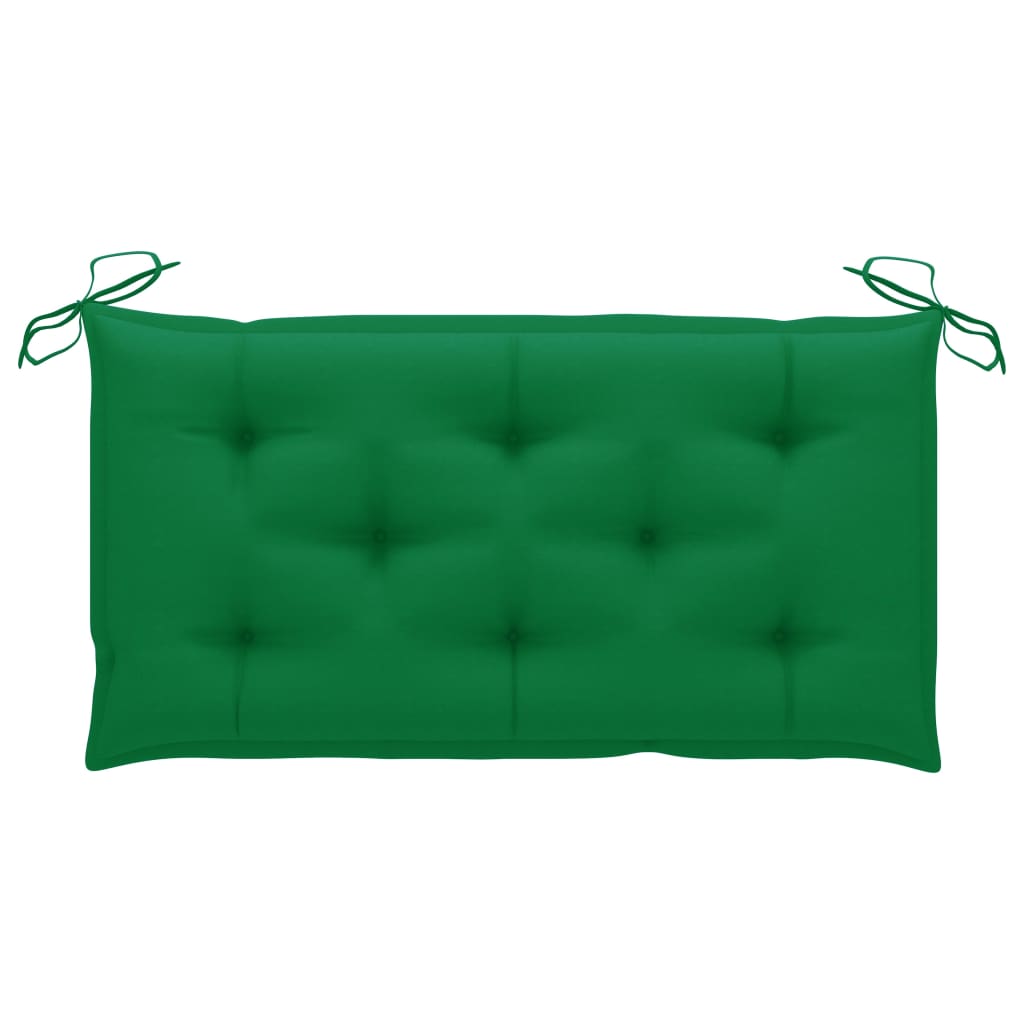 Tömör tíkfa kerti pad zöld párnával 112 cm