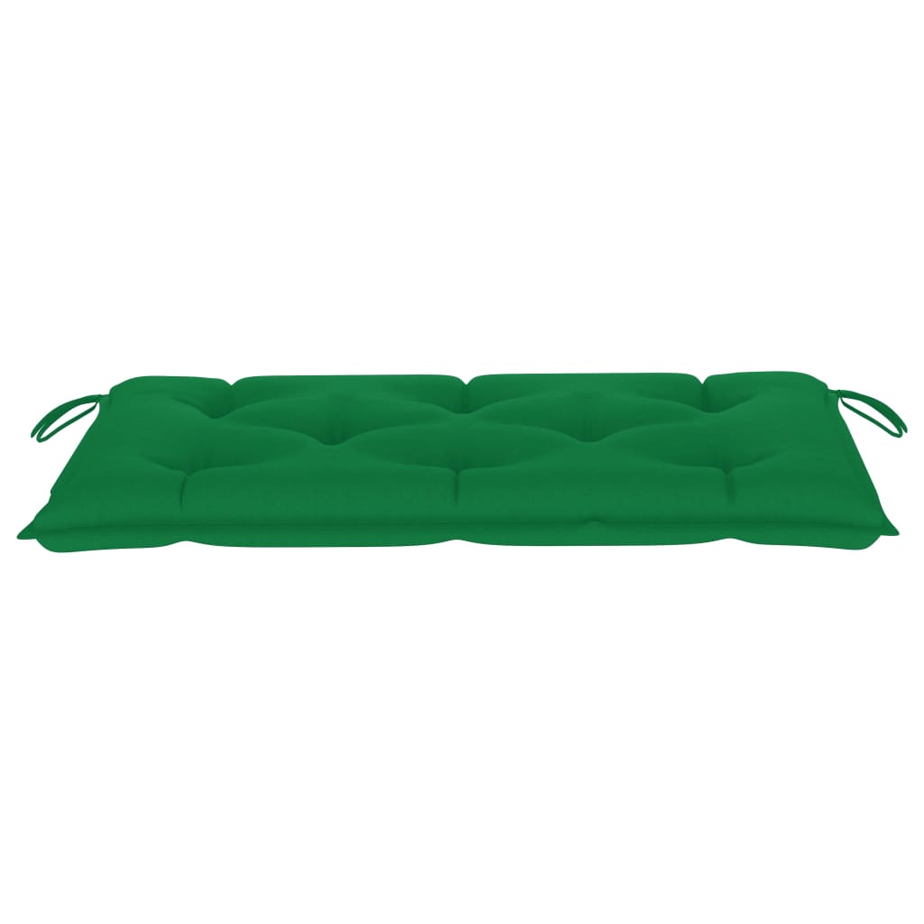 Tömör tíkfa kerti pad zöld párnával 112 cm