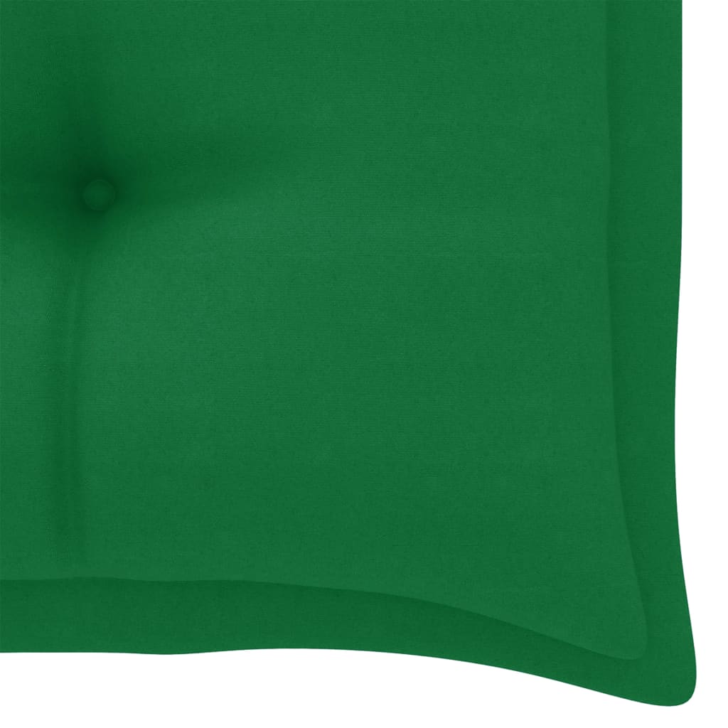 Tömör tíkfa kerti pad zöld párnával 112 cm