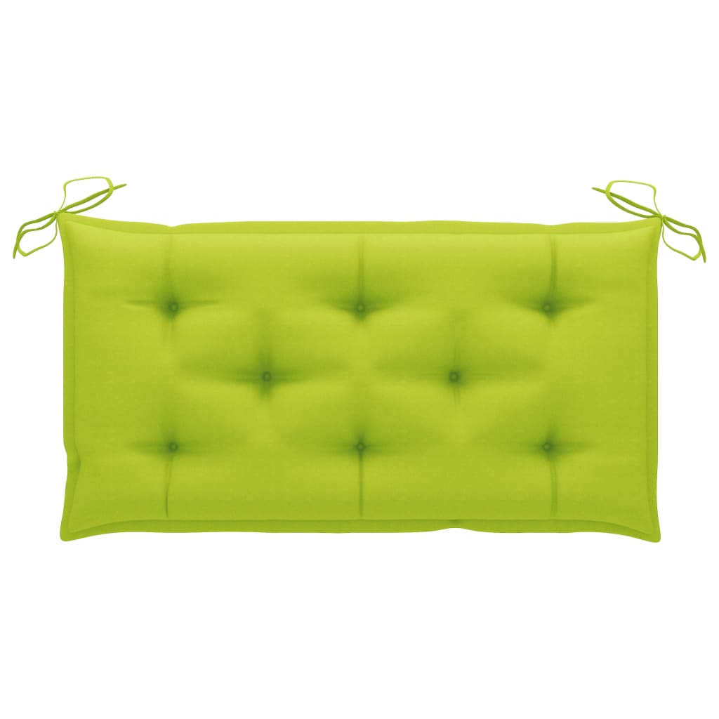 Tömör tíkfa kerti pad világoszöld párnával 112 cm