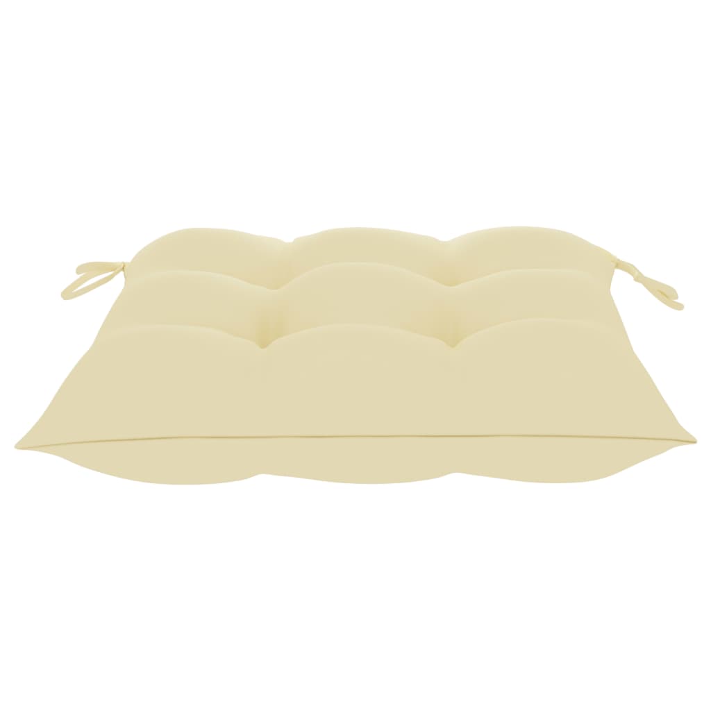 Tömör tíkfa hintaszék krémfehér párnával