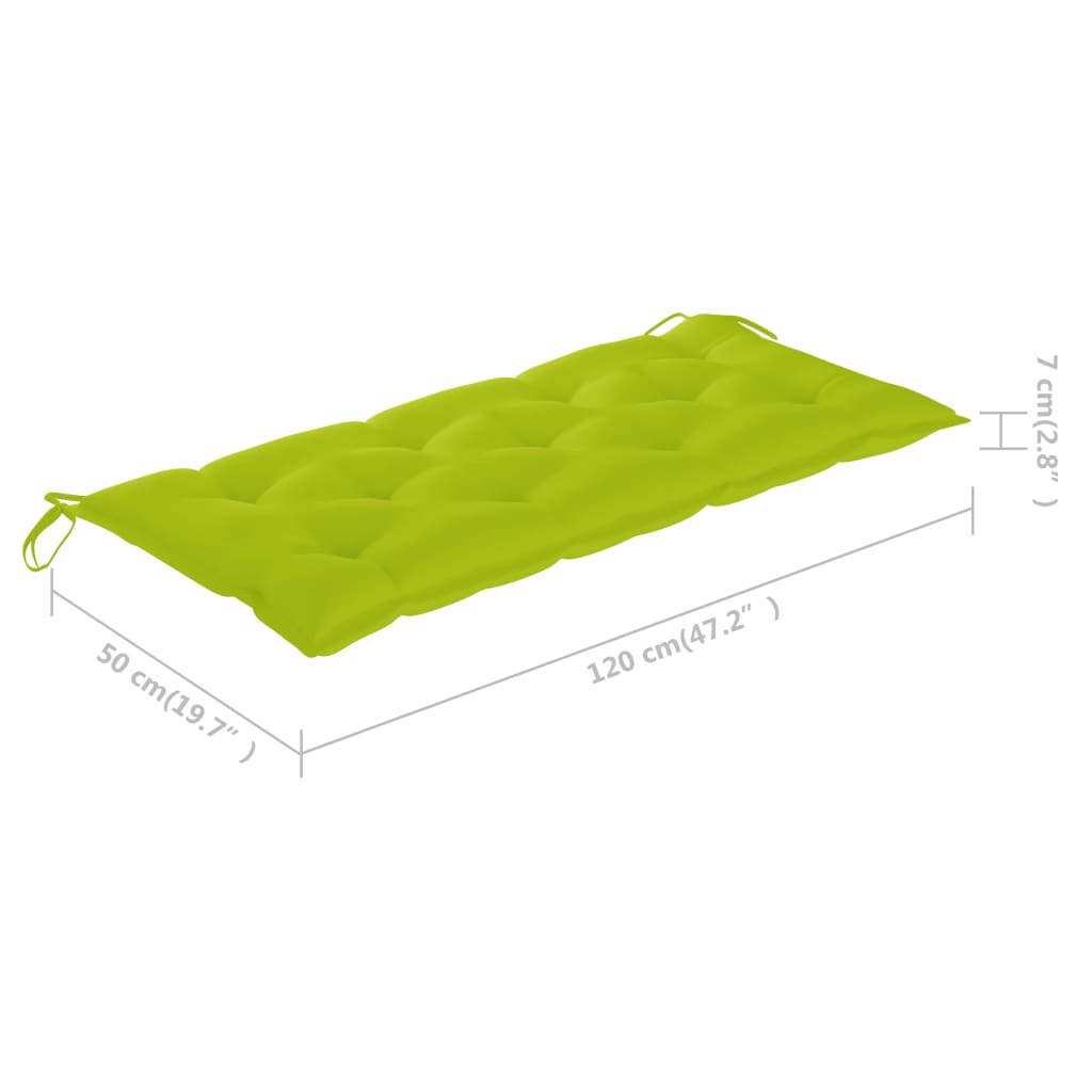 Tömör akácfa kerti pad párnával 120 cm