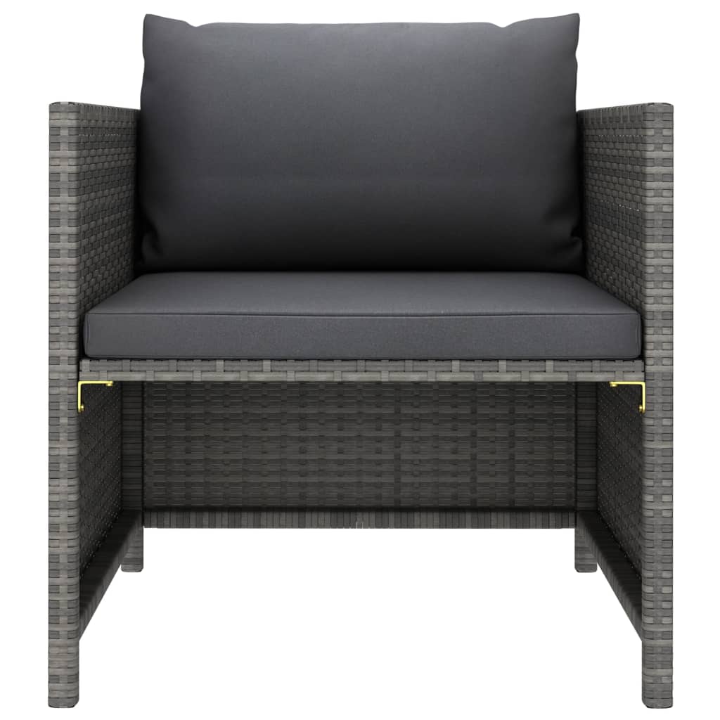8 részes szürke polyrattan kerti ülőgarnitúra párnákkal