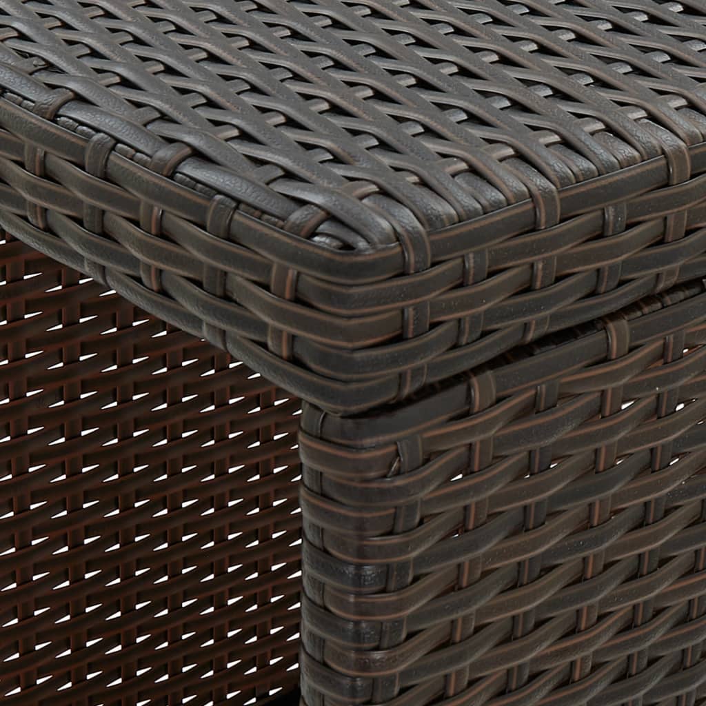 5 darabos barna polyrattan kerti bárszett párnákkal