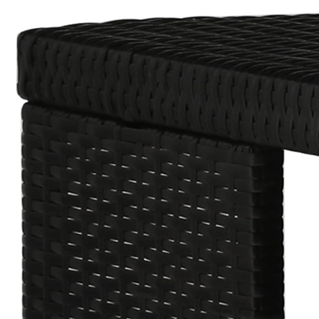 5 darabos fekete polyrattan kerti bárszett párnákkal