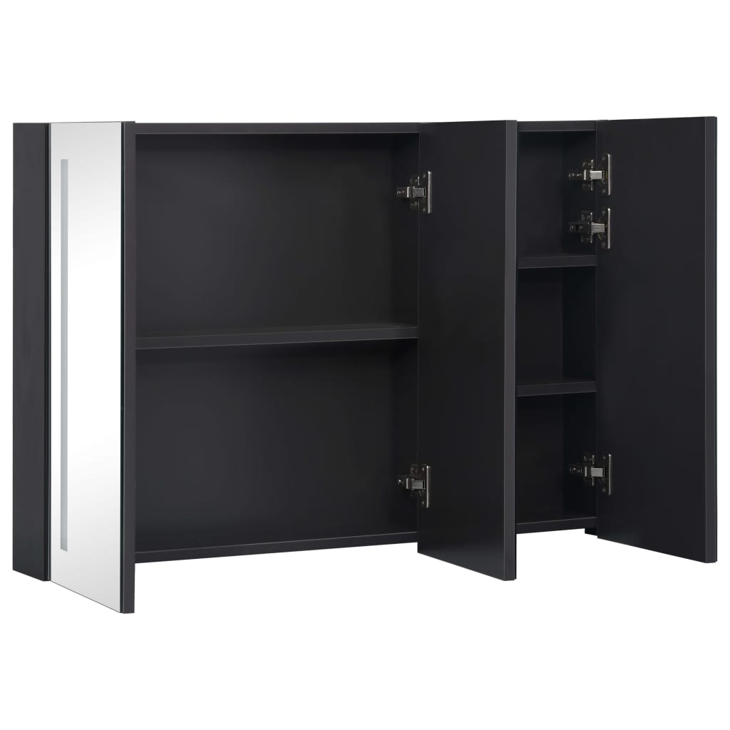 Tükrös fürdőszobaszekrény led-világítással 89 x 14 x 62 cm