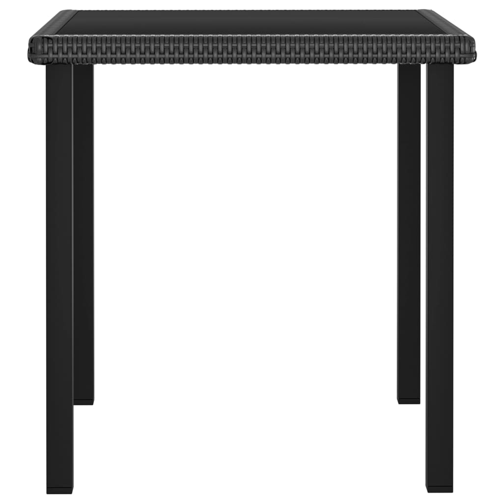 3 részes fekete polyrattan kerti étkezőgarnitúra