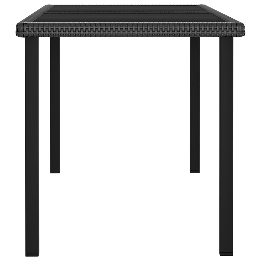 7 részes fekete polyrattan kerti étkezőgarnitúra