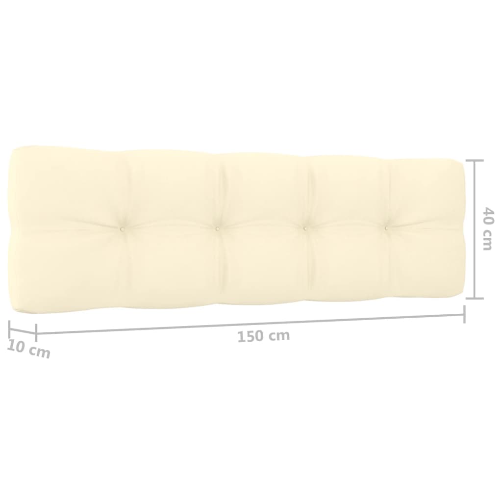 Impregnált fenyőfa kerti pad krémstínű párnákkal 179 cm