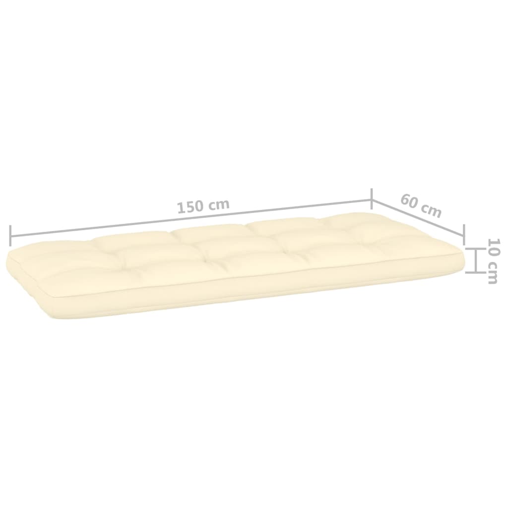Impregnált fenyőfa kerti pad krémstínű párnákkal 179 cm