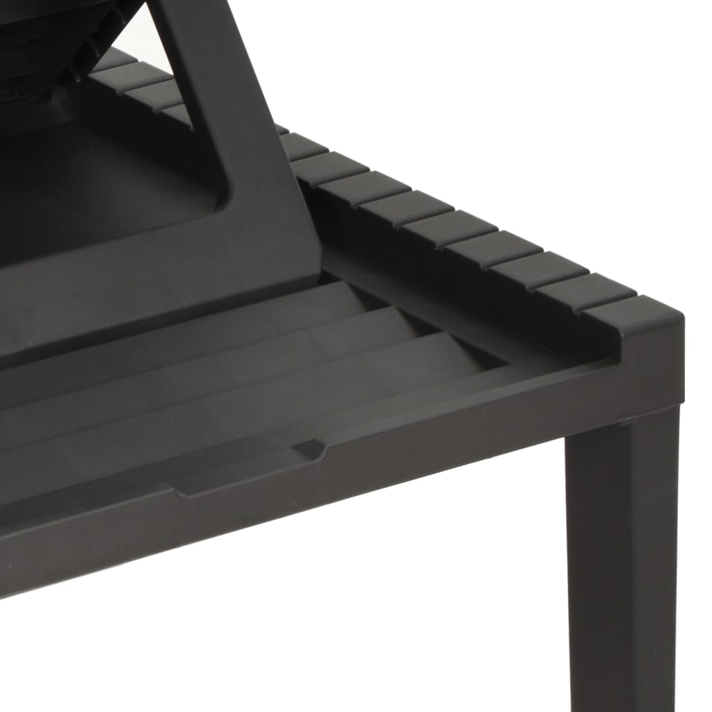 Antracitszürke műanyag napozóágy párnával