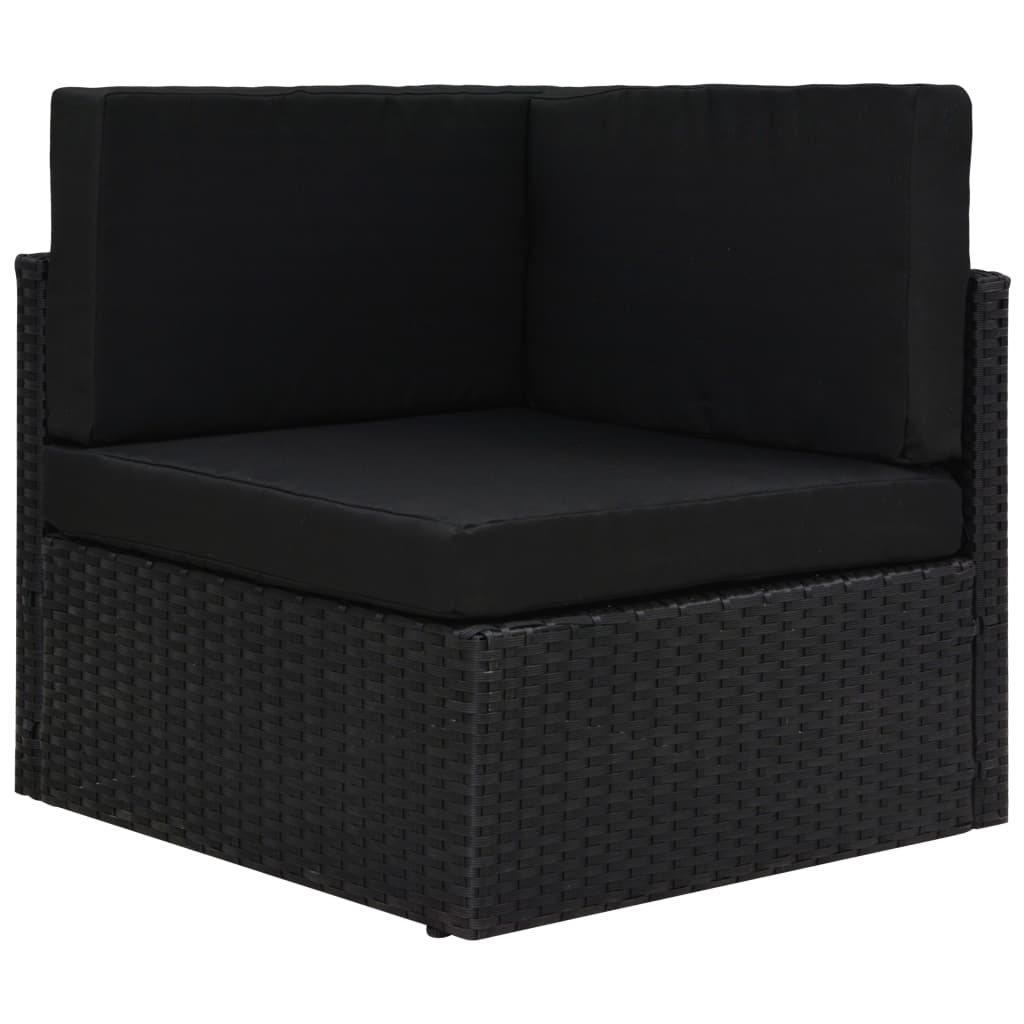 11 részes fekete polyrattan kerti ülőgarnitúra párnákkal 11 részes fekete polyrattan kerti ülőgarnitúra párnákkal