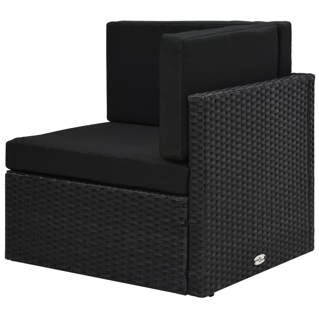 11 részes fekete polyrattan kerti ülőgarnitúra párnákkal 11 részes fekete polyrattan kerti ülőgarnitúra párnákkal