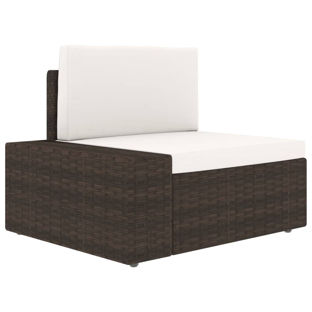 4 részes barna polyrattan kerti ülőgarnitúra párnákkal
