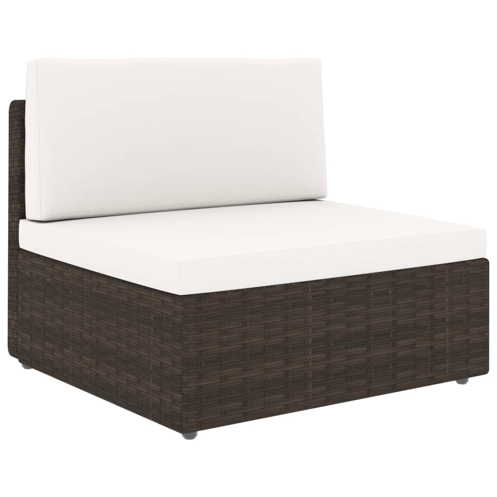 5 részes barna polyrattan kerti ülőgarnitúra párnákkal