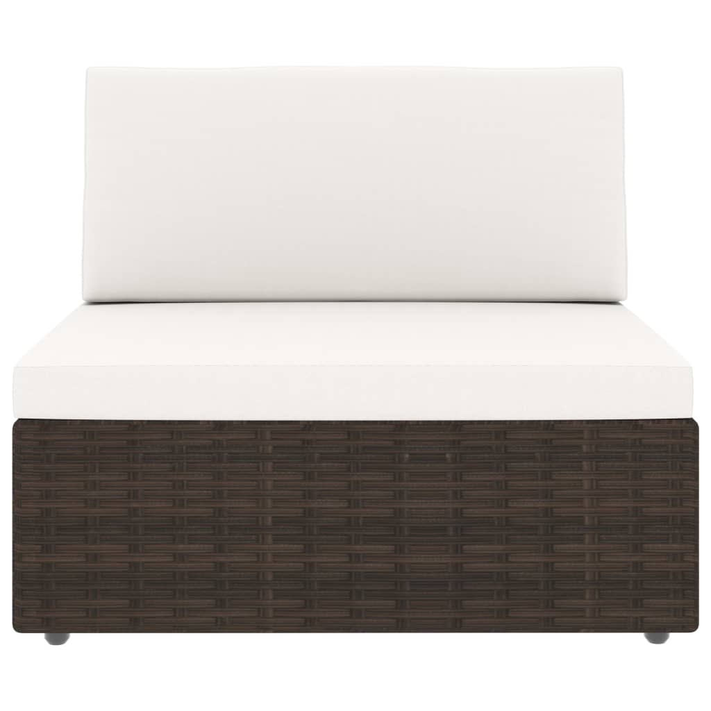 7 részes barna polyrattan kerti ülőgarnitúra párnákkal