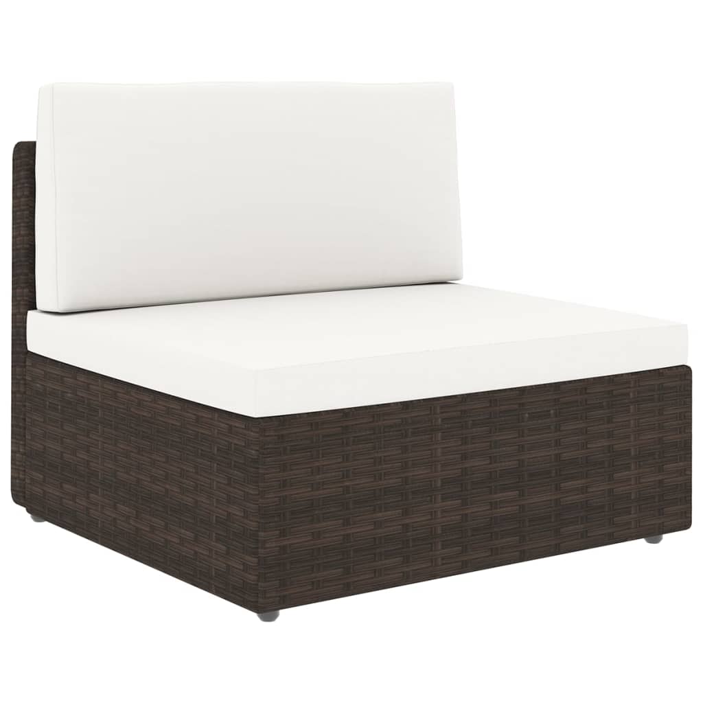 11 részes barna polyrattan kerti ülőgarnitúra párnákkal