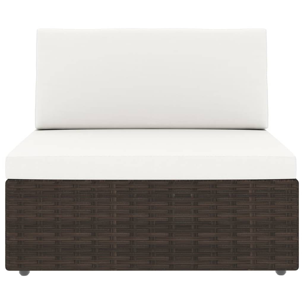 11 részes barna polyrattan kerti ülőgarnitúra párnákkal