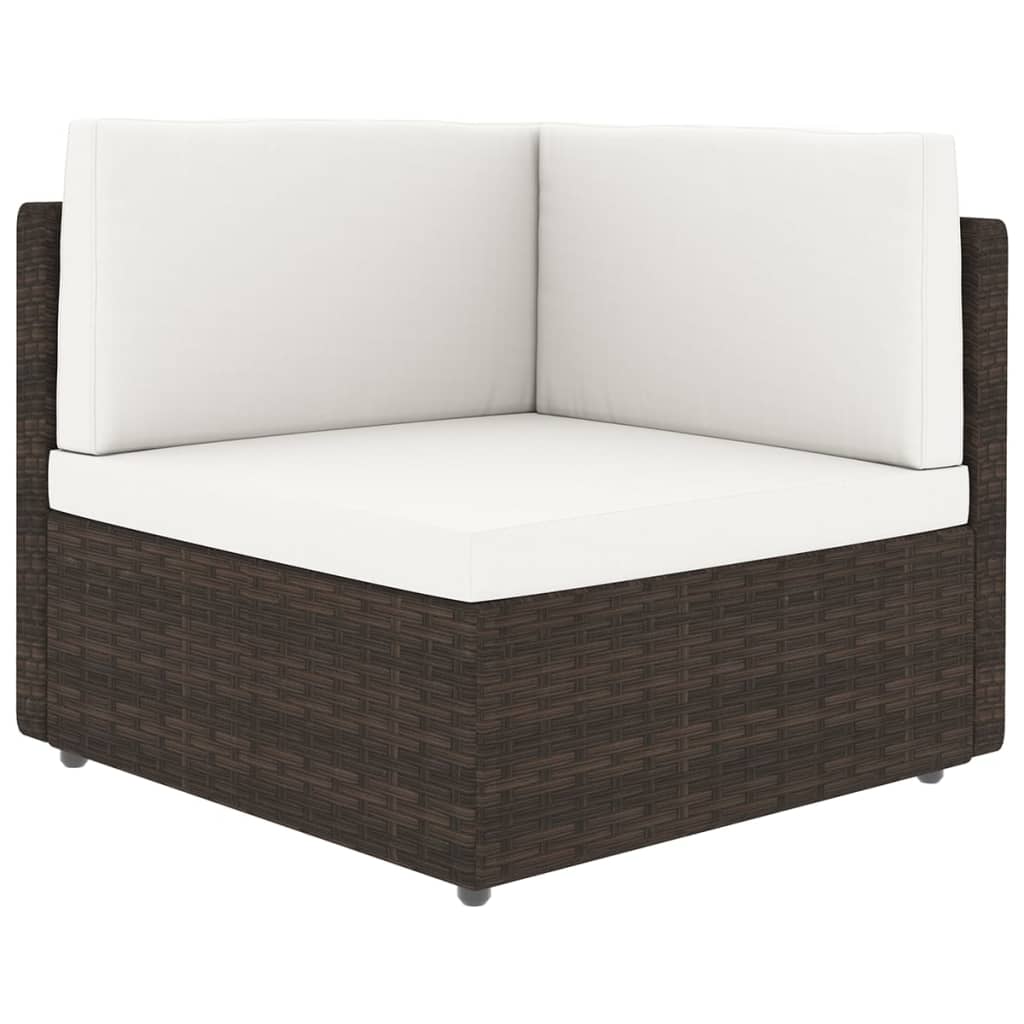 11 részes barna polyrattan kerti ülőgarnitúra párnákkal