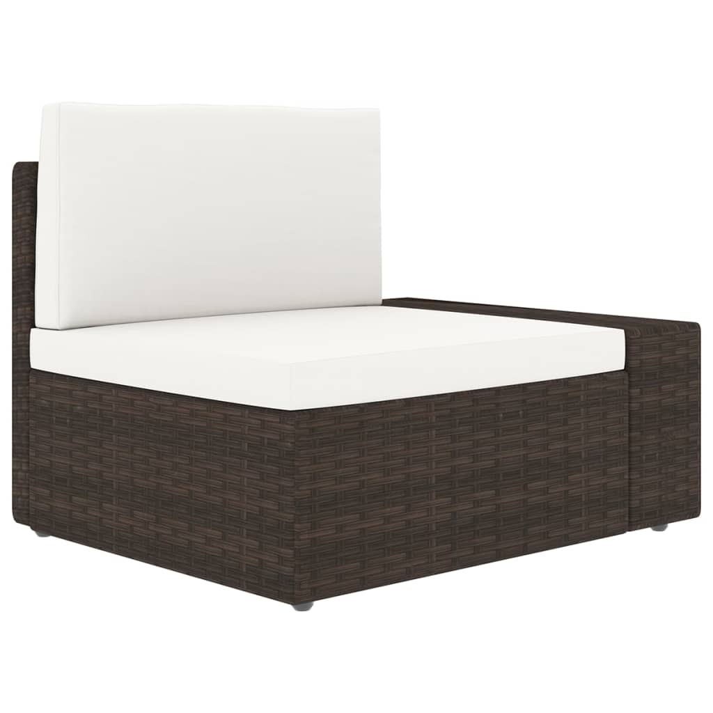 11 részes barna polyrattan kerti ülőgarnitúra párnákkal