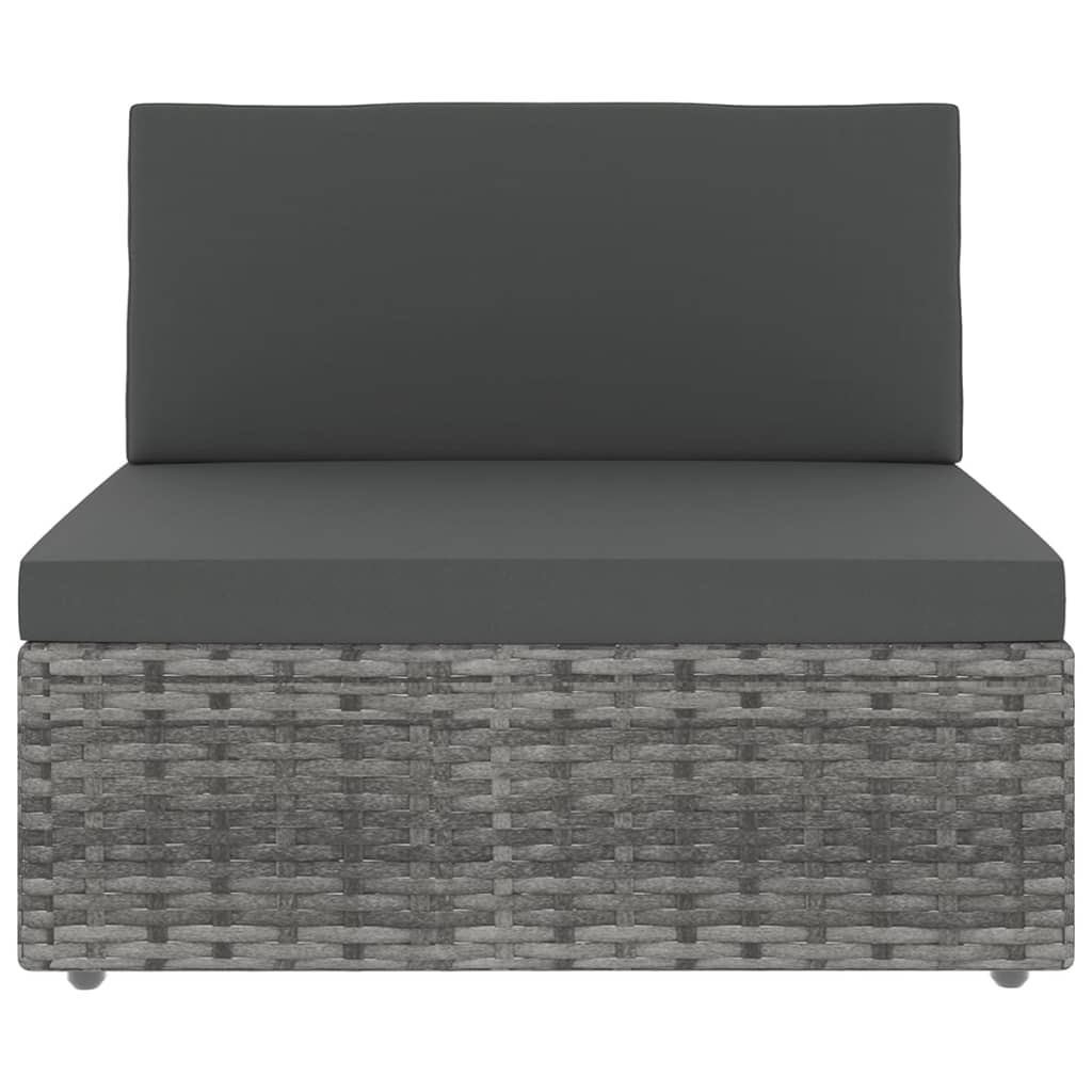 7 részes szürke polyrattan kerti ülőgarnitúra párnákkal