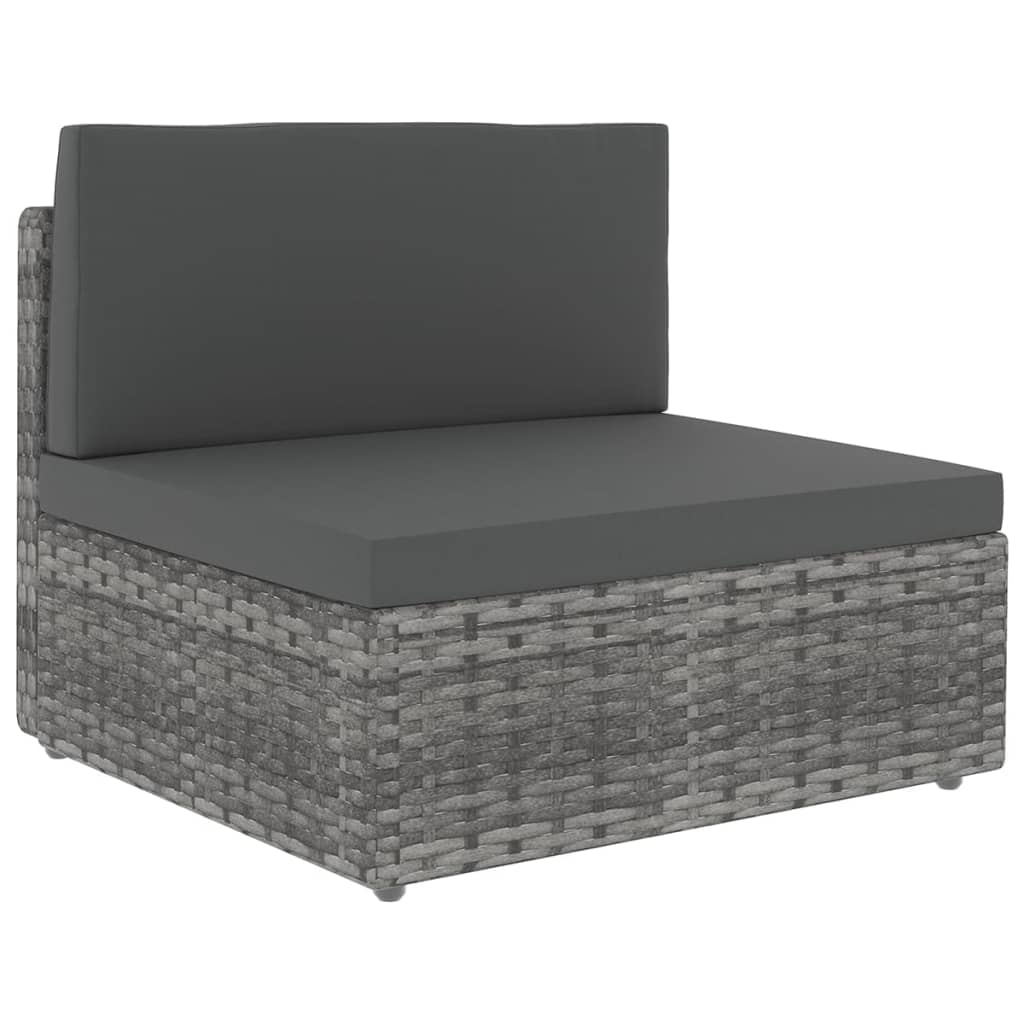 8 részes szürke polyrattan kerti ülőgarnitúra párnákkal