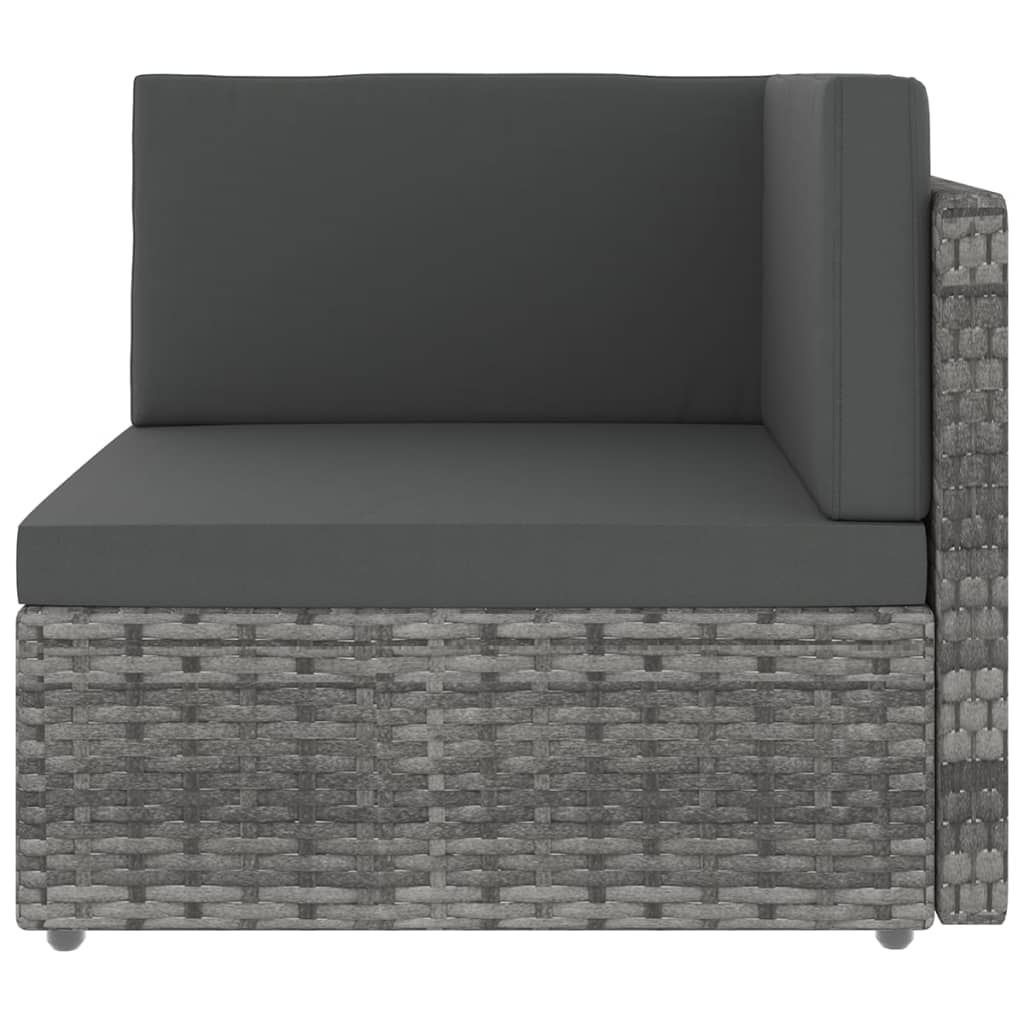 14 részes szürke polyrattan kerti ülőgarnitúra párnákkal