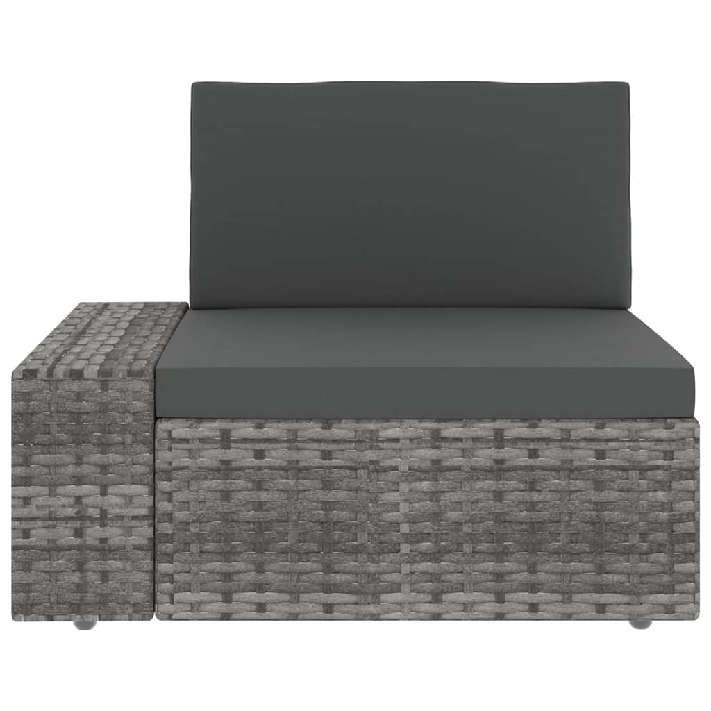 14 részes szürke polyrattan kerti ülőgarnitúra párnákkal