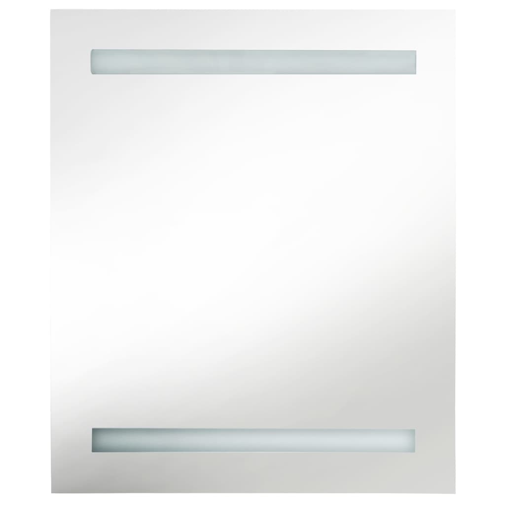Fényes fehér led-es tükrös fürdőszobaszekrény 50 x 14 x 60 cm