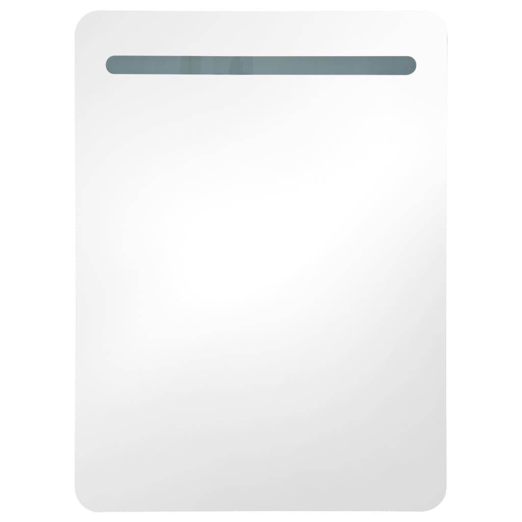 Betonszürke led-es tükrös fürdőszobaszekrény 60 x 11 x 80 cm