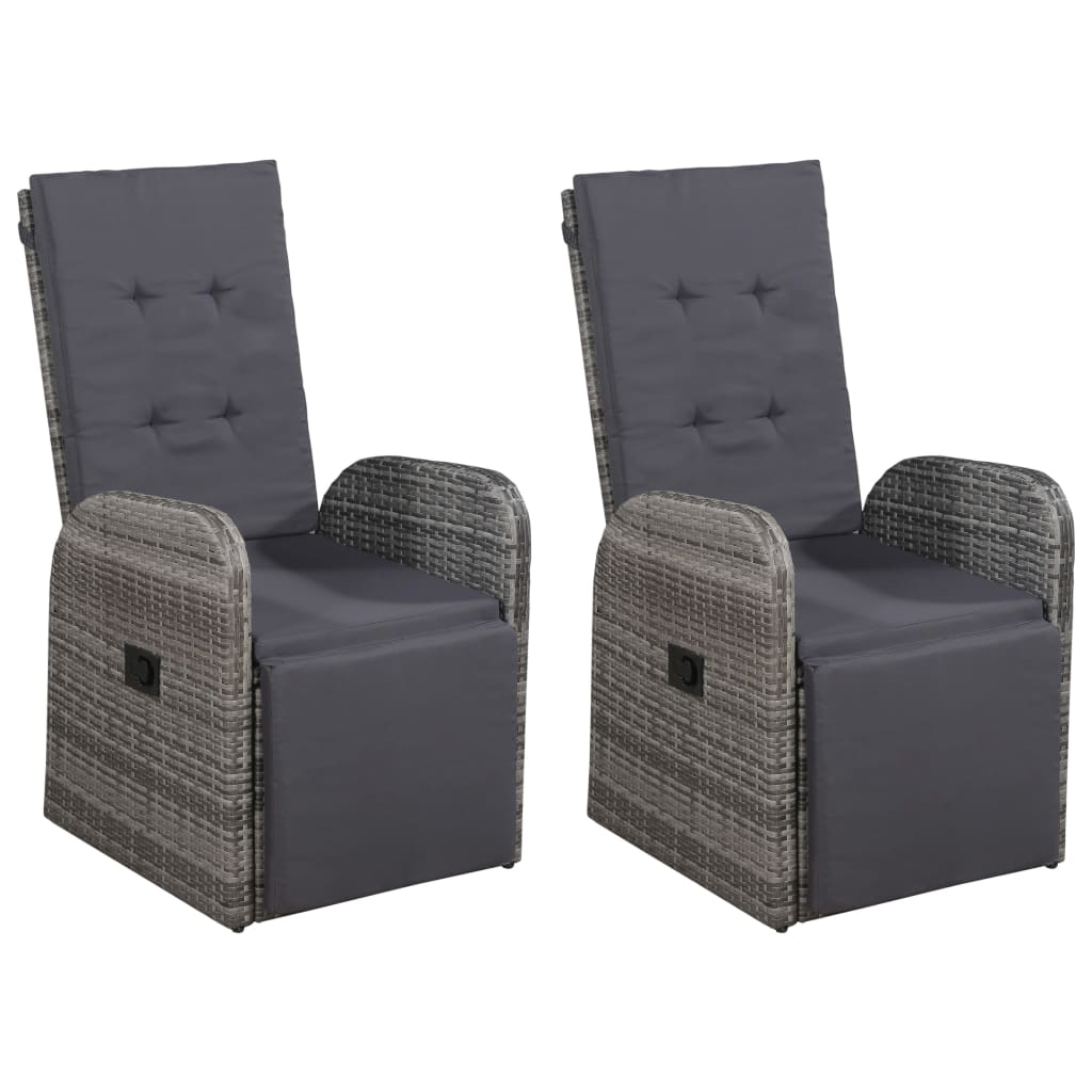 3 részes szürke kerti étkezőgarnitúra