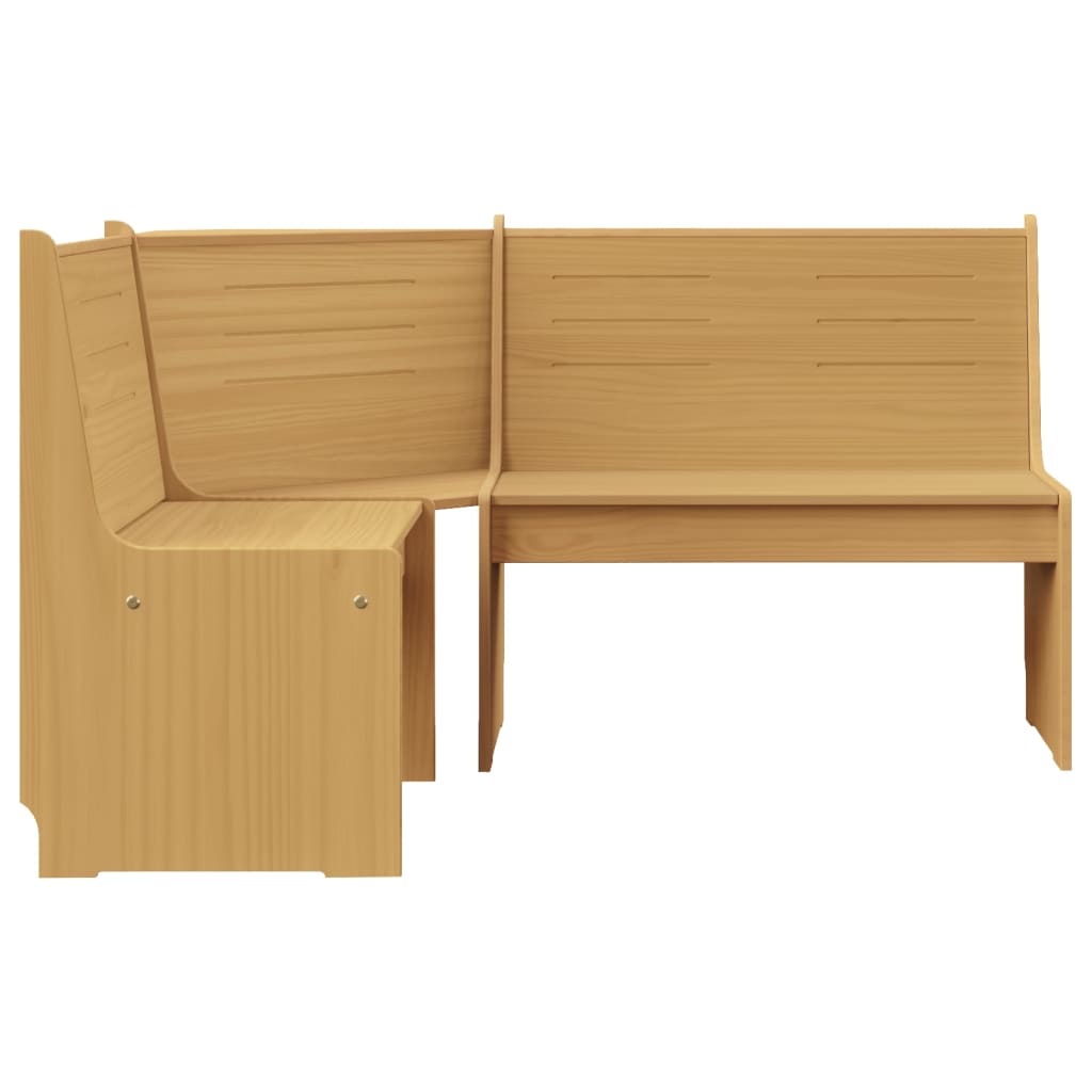 Mézbarna tömör fenyőfa sarokpad 151 cm