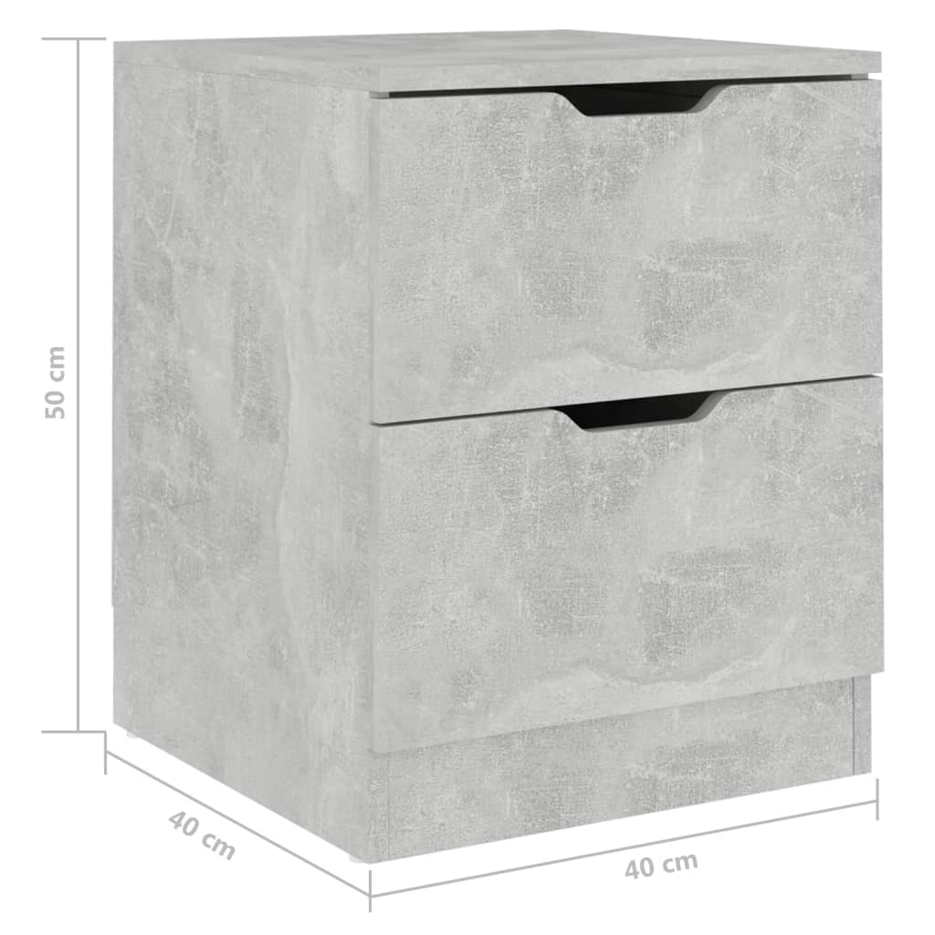 Betonszürke forgácslap éjjeliszekrény 40 x 40 x 50 cm Betonszürke forgácslap éjjeliszekrény 40 x 40 x 50 cm