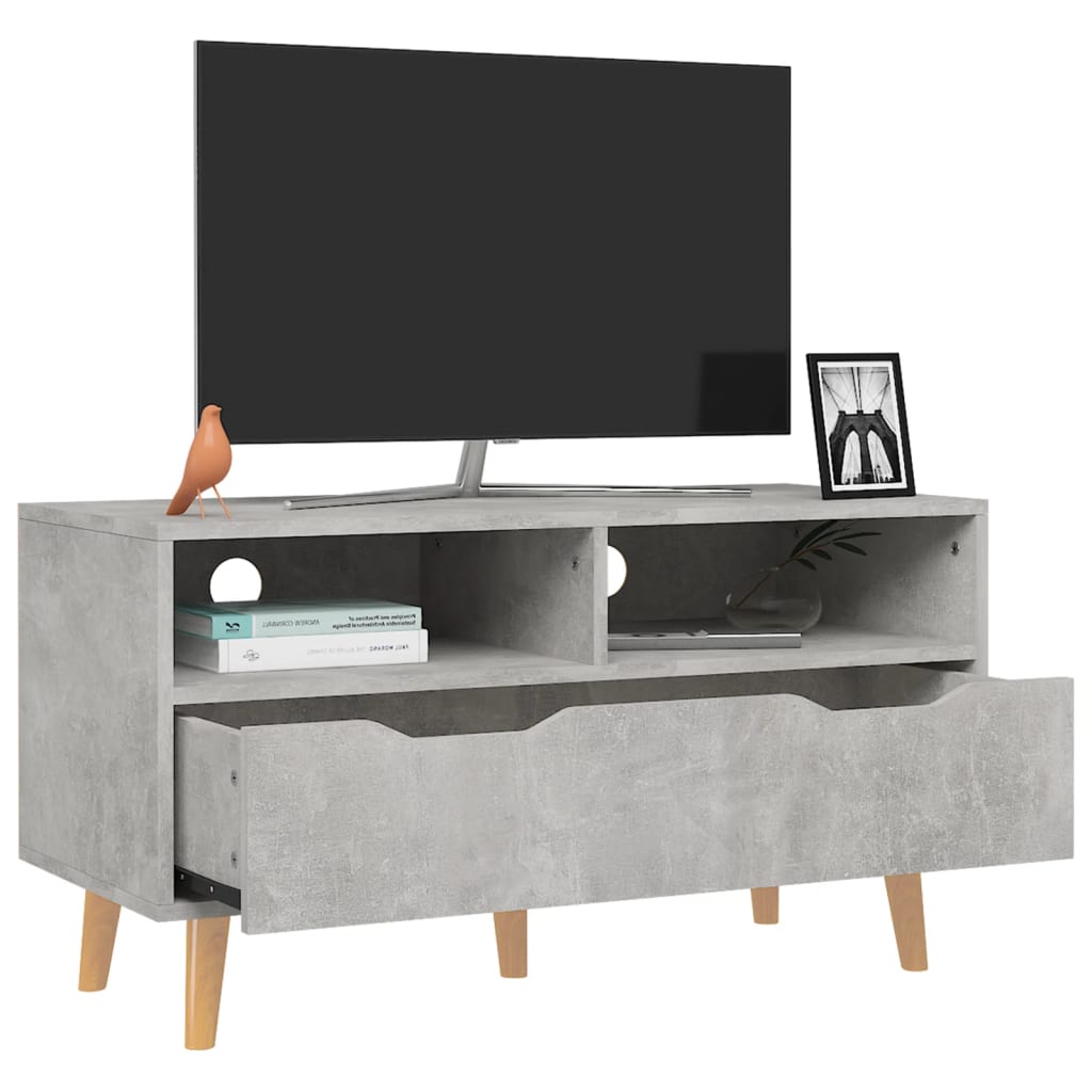 Betonszürke forgácslap tv-szekrény 90 x 40 x 48,5 cm Betonszürke forgácslap tv-szekrény 90 x 40 x 48,5 cm