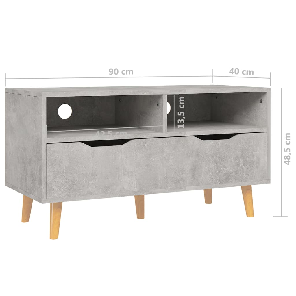 Betonszürke forgácslap tv-szekrény 90 x 40 x 48,5 cm Betonszürke forgácslap tv-szekrény 90 x 40 x 48,5 cm