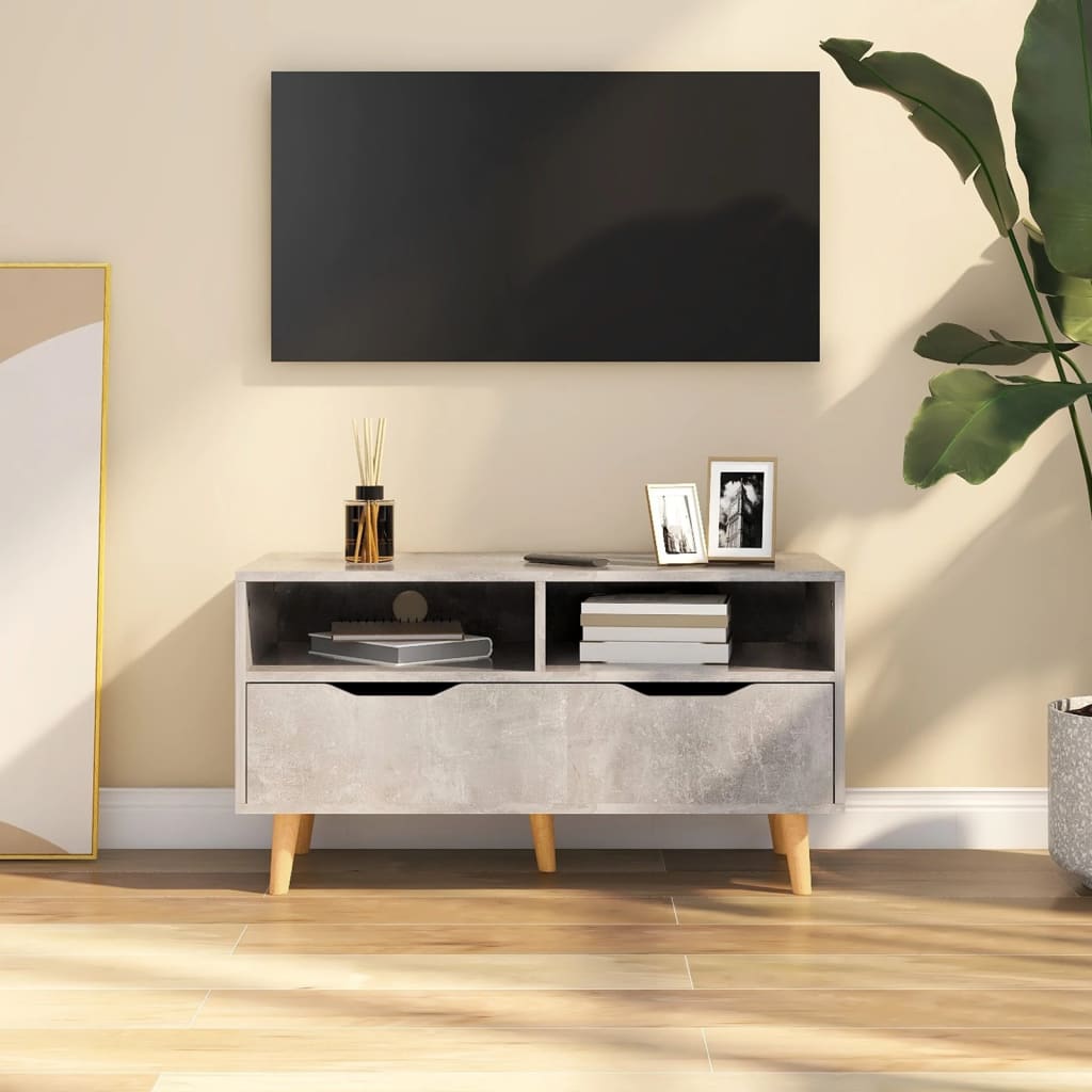 Betonszürke forgácslap tv-szekrény 90 x 40 x 48,5 cm Betonszürke forgácslap tv-szekrény 90 x 40 x 48,5 cm