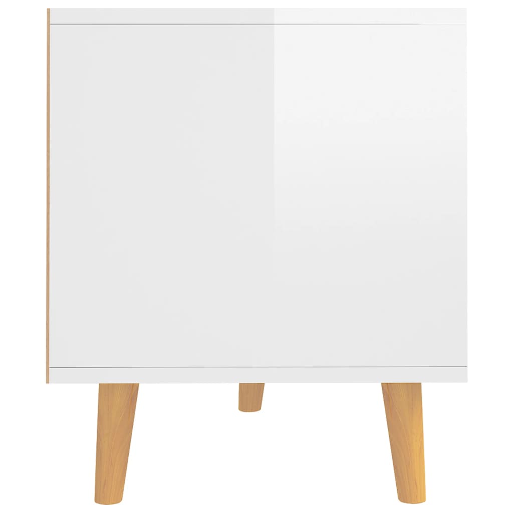 Magasfényű fehér forgácslap tv-szekrény 90 x 40 x 48,5 cm