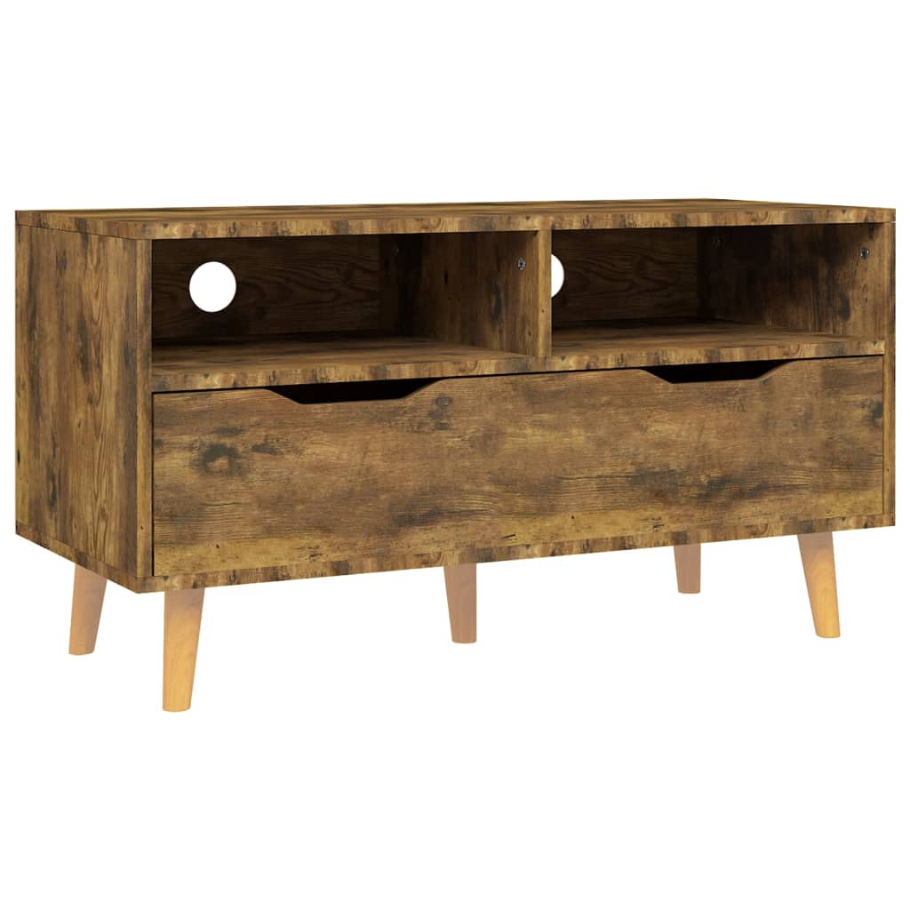 Füstös tölgyszínű forgácslap tv-szekrény 90 x 40 x 48,5 cm Füstös tölgyszínű forgácslap tv-szekrény 90 x 40 x 48,5 cm