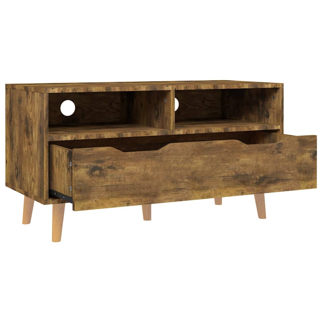 Füstös tölgyszínű forgácslap tv-szekrény 90 x 40 x 48,5 cm Füstös tölgyszínű forgácslap tv-szekrény 90 x 40 x 48,5 cm