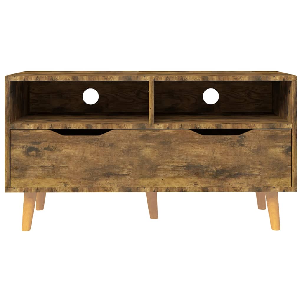 Füstös tölgyszínű forgácslap tv-szekrény 90 x 40 x 48,5 cm Füstös tölgyszínű forgácslap tv-szekrény 90 x 40 x 48,5 cm