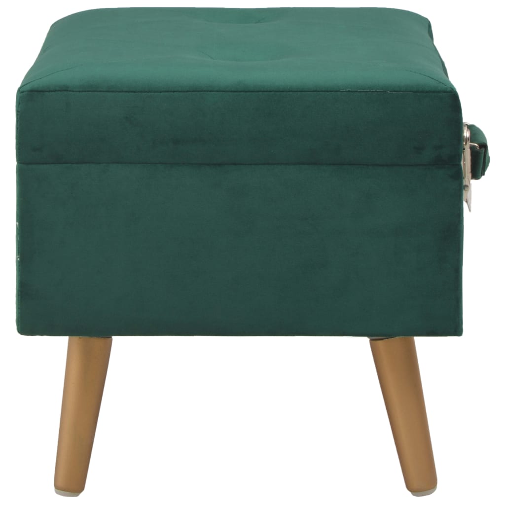 Zöld bársony tárolóülőke 40 cm