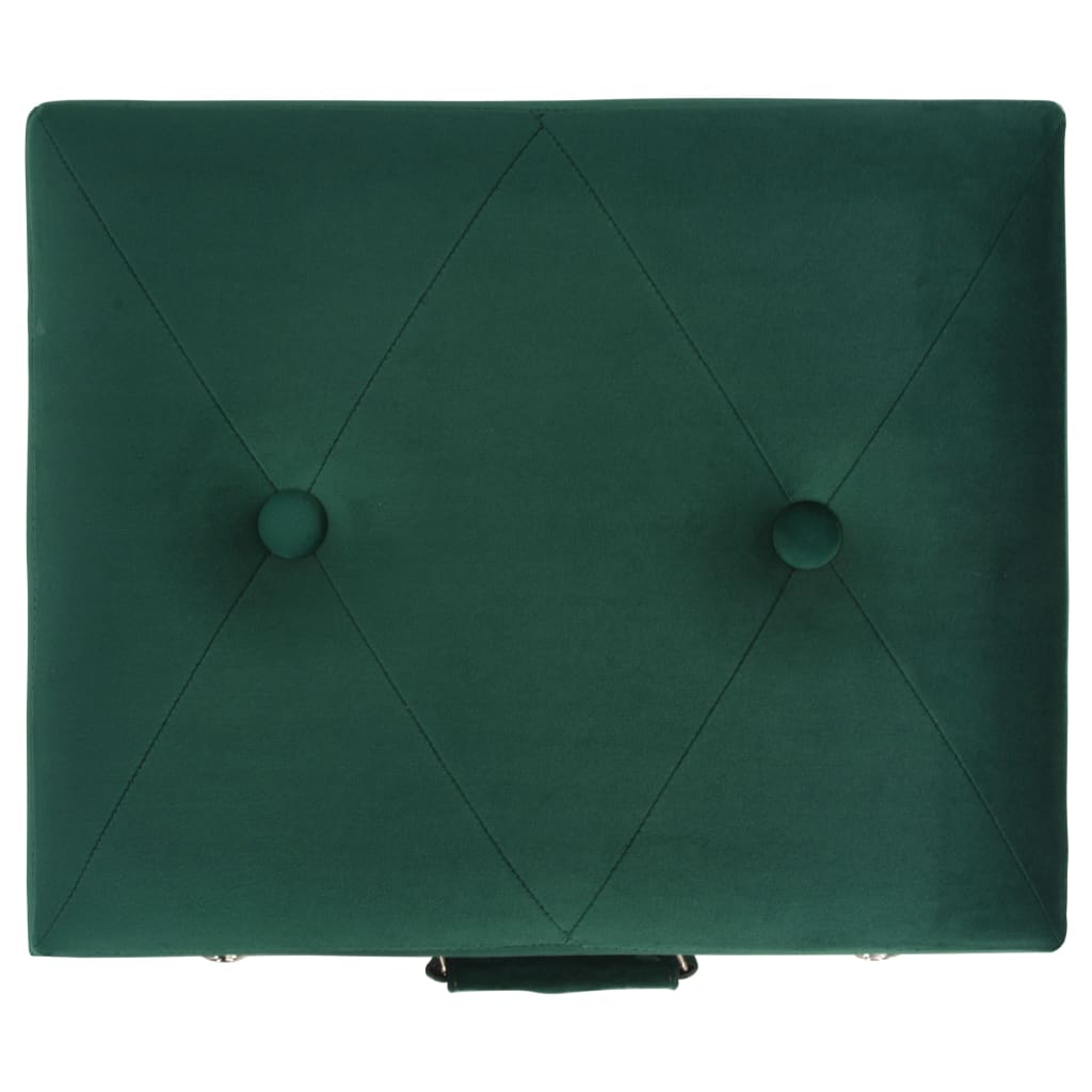 Zöld bársony tárolóülőke 40 cm