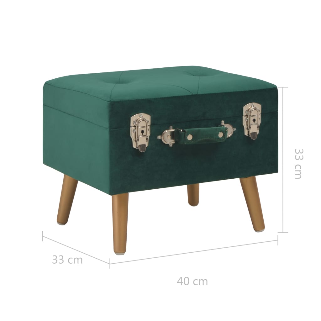 Zöld bársony tárolóülőke 40 cm