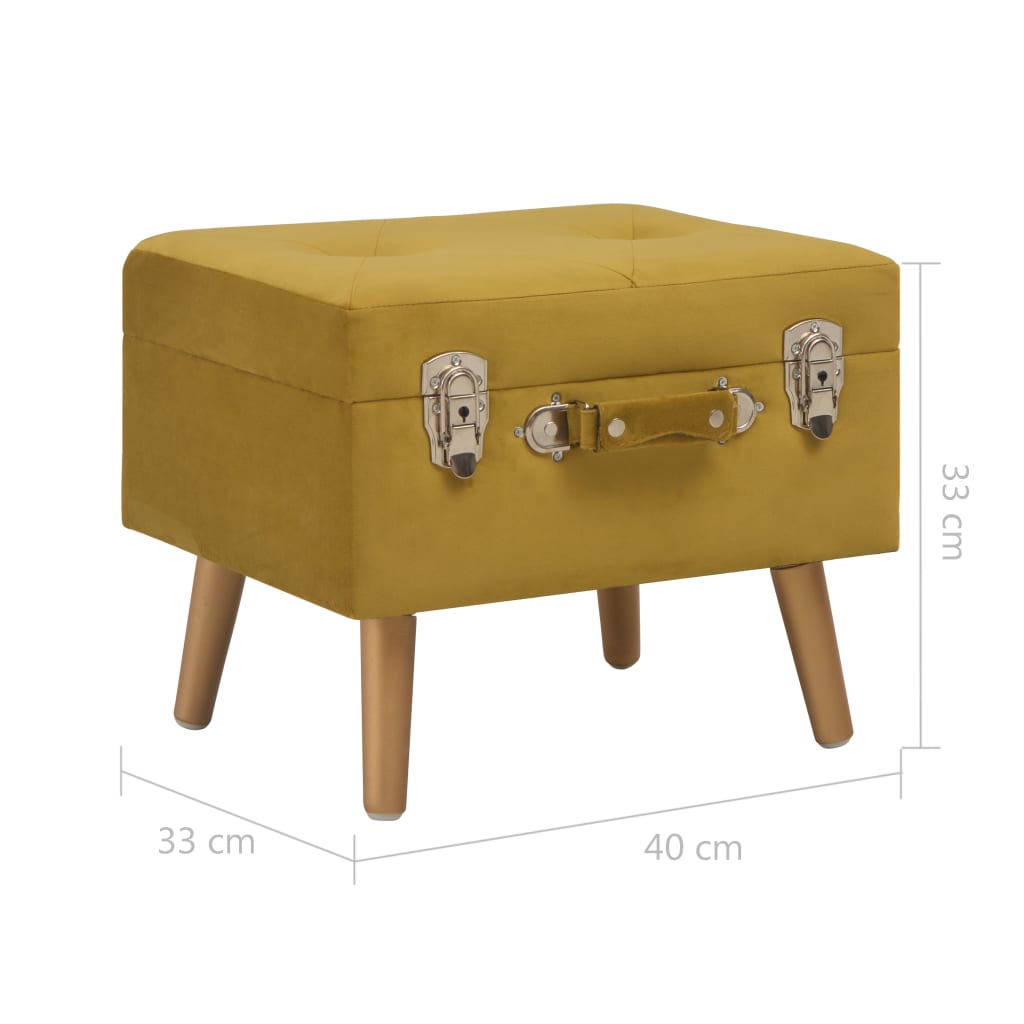 Mustársárga bársony tárolóülőke 40 cm