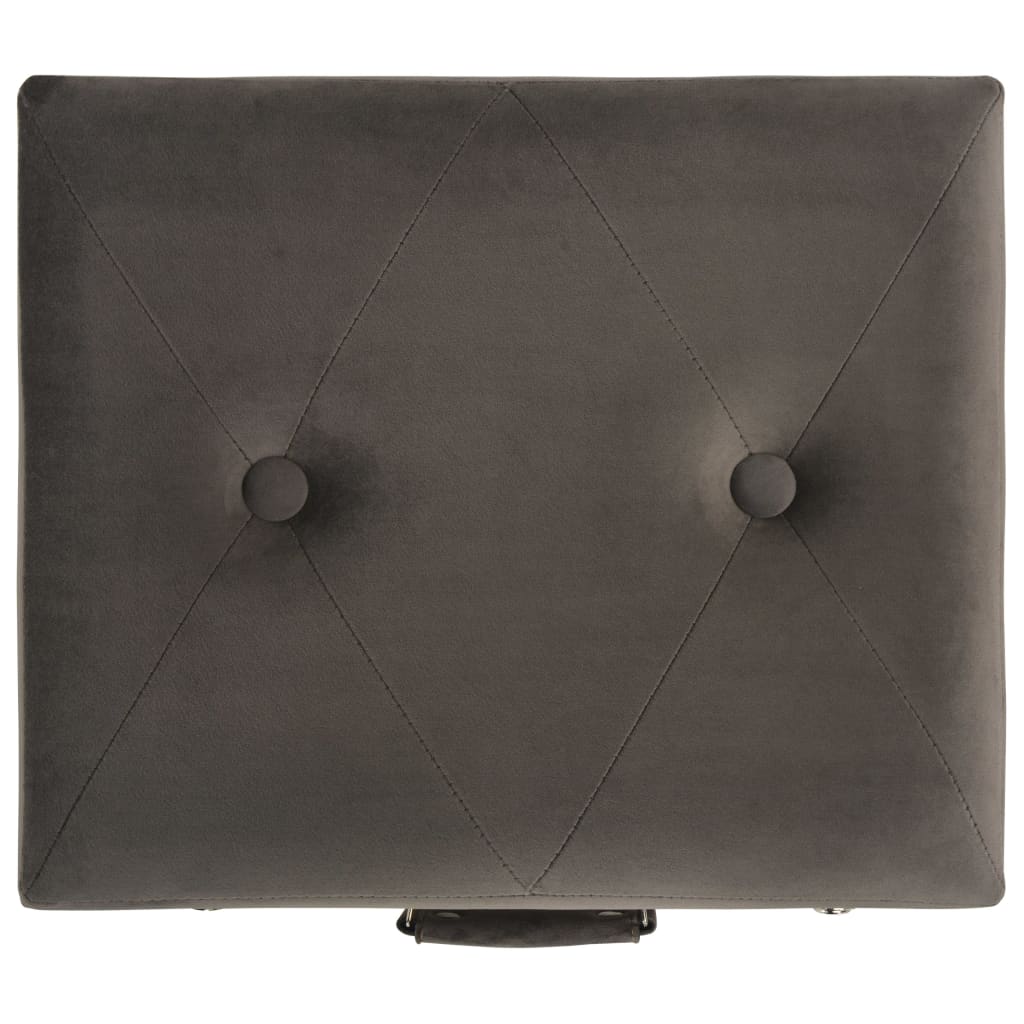 Szürke bársony tárolóülőke 40 cm