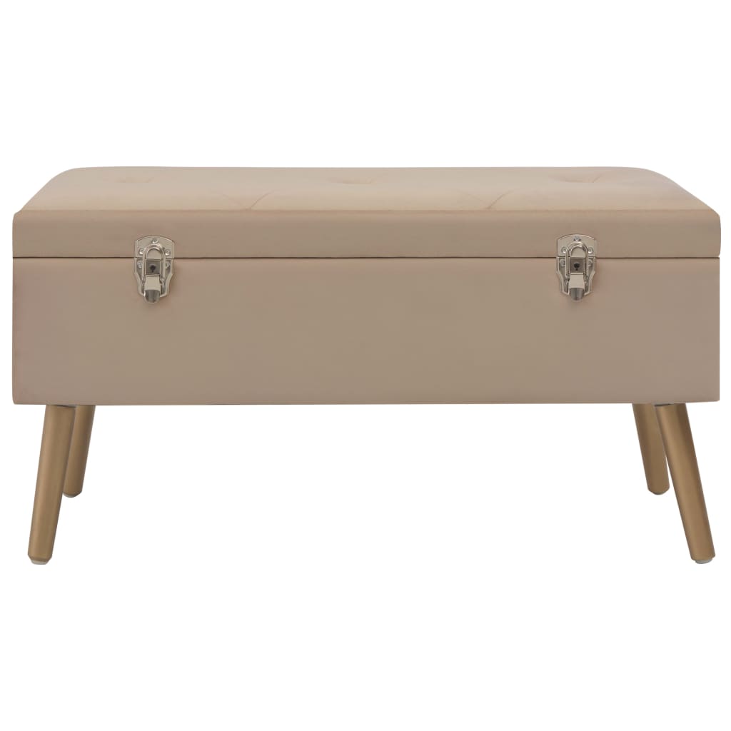 Bézs bársonypad tárolórekesszel 80 cm