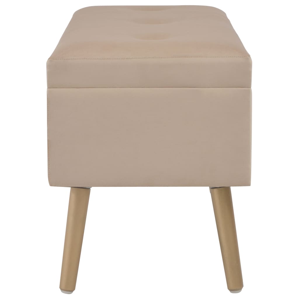 Bézs bársonypad tárolórekesszel 80 cm