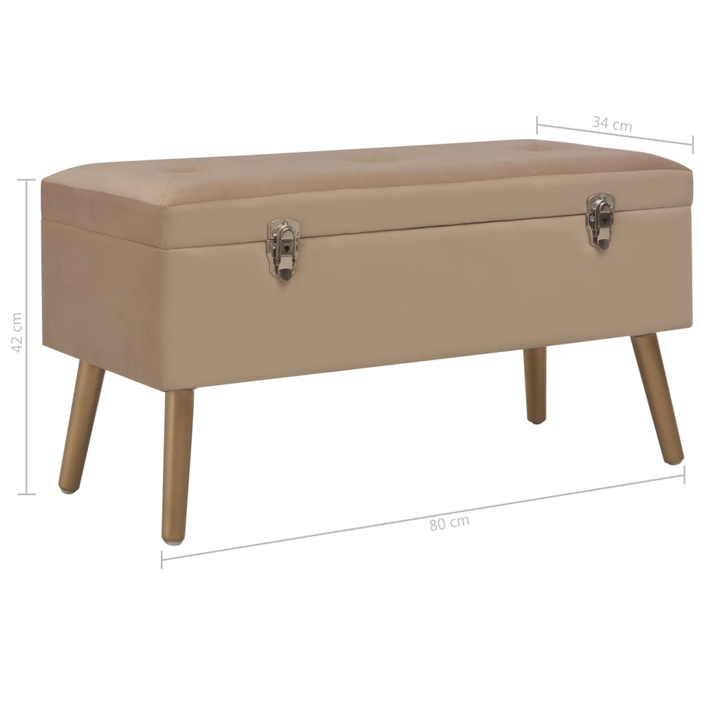 Bézs bársonypad tárolórekesszel 80 cm