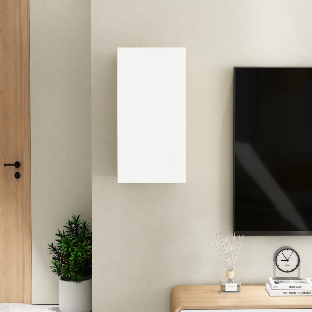 Fehér és tölgyszínű forgácslap tv-szekrény 30,5 x 30 x 60 cm