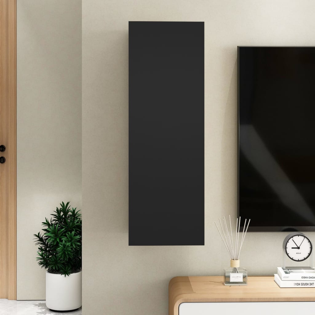 Fekete forgácslap tv-szekrény 30,5 x 30 x 90 cm Fekete forgácslap tv-szekrény 30,5 x 30 x 90 cm